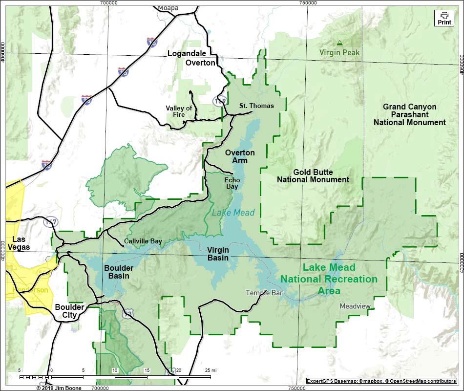 Lake Mead Overview Map