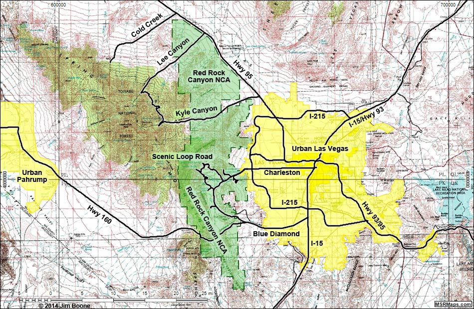 Red Rock Canyon National Conservation Area Overview Map