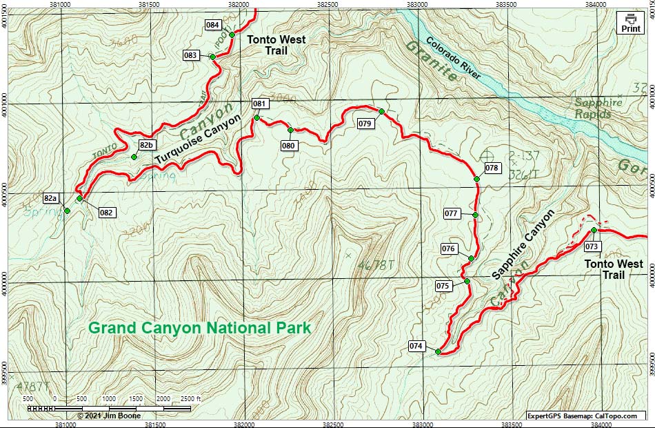 Tonto West Trail Map