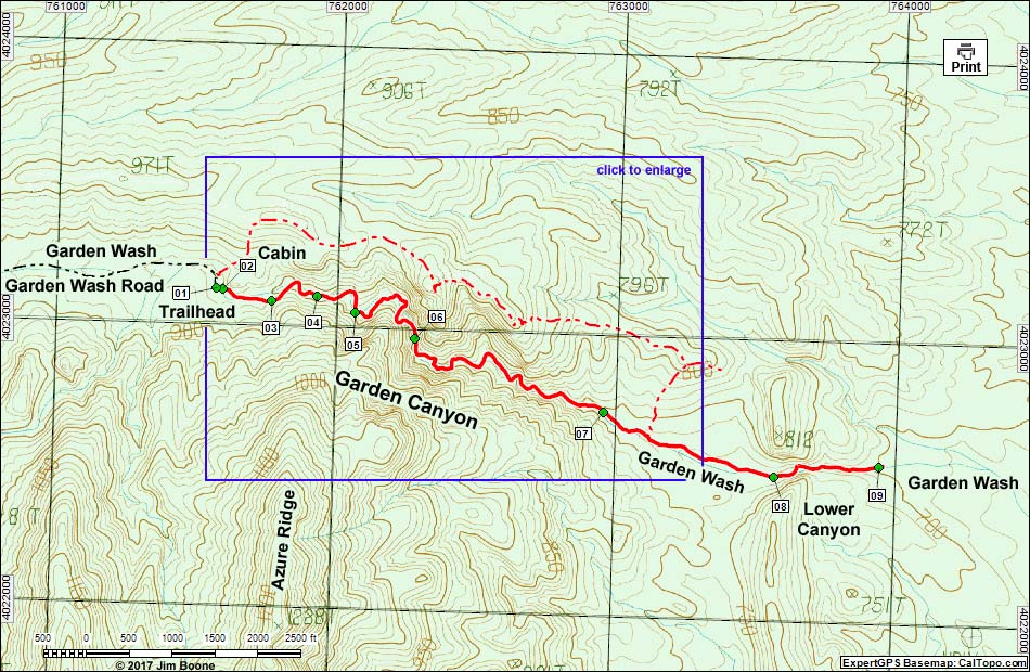 Gold Butte Peak Area Map