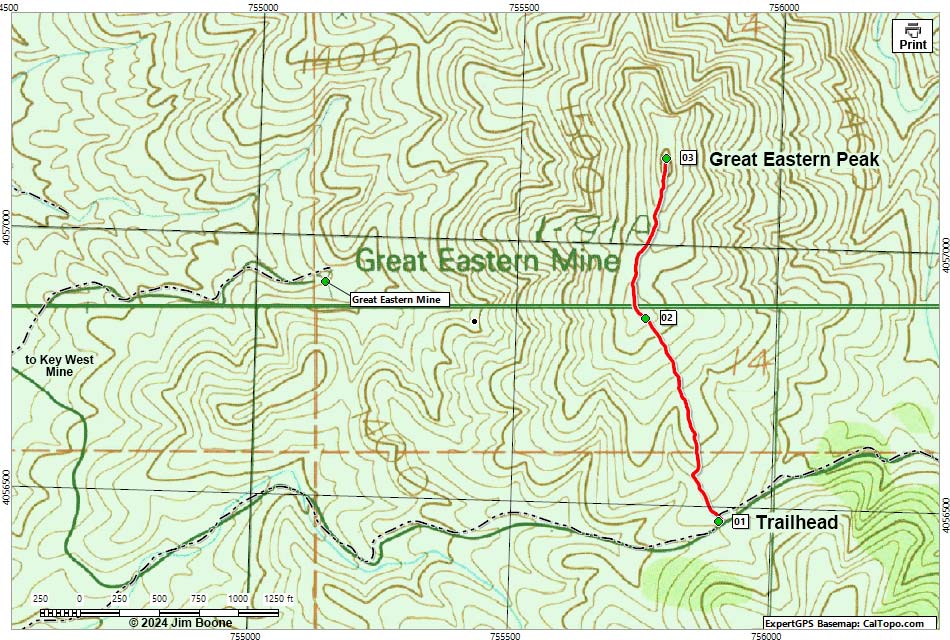 Great Eastern Peak Map