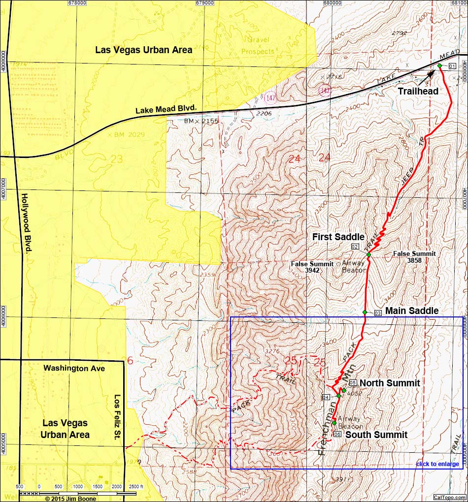 Frenchman Mountain Trail Map