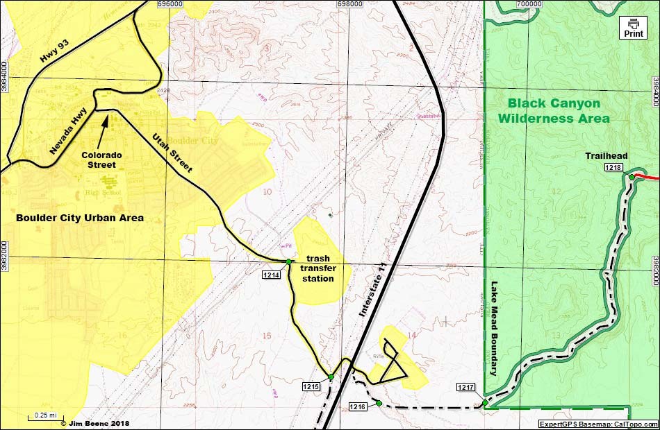 Boy Scout Canyon Road Map