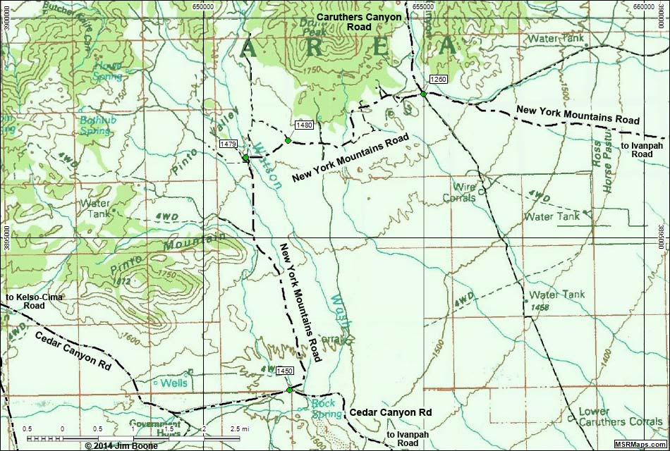 New York Mountain Road Map