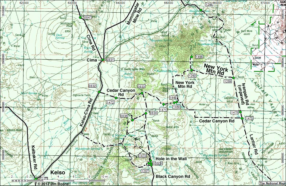 New York Mountain Road Map