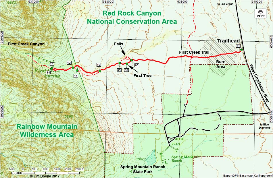 First Creek Falls Map