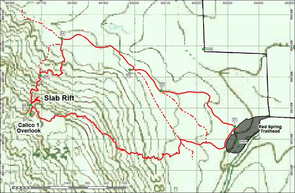 Mud Spring No. 2 Route Map