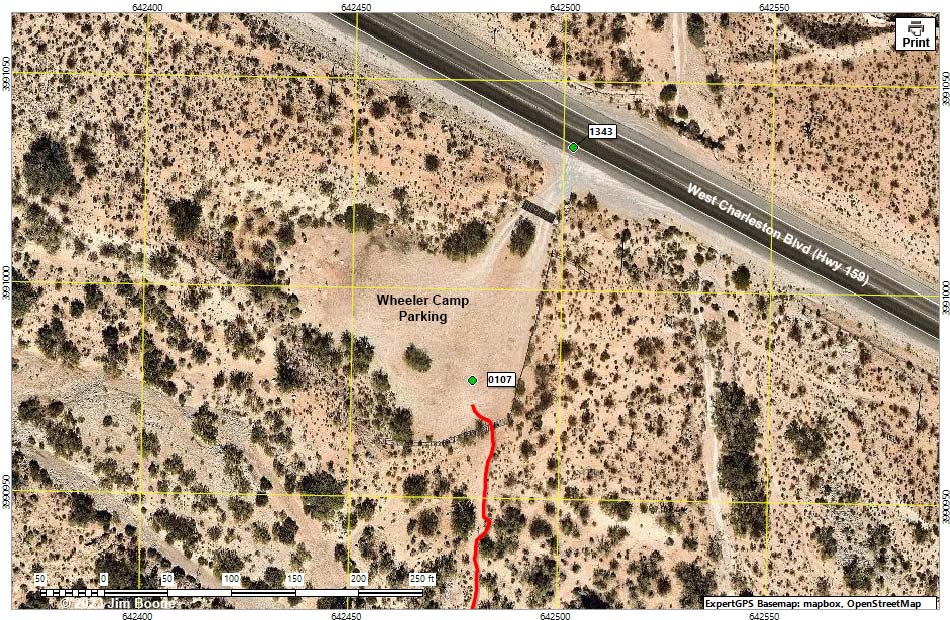 Wheeler Camp Spring Trailhead Map