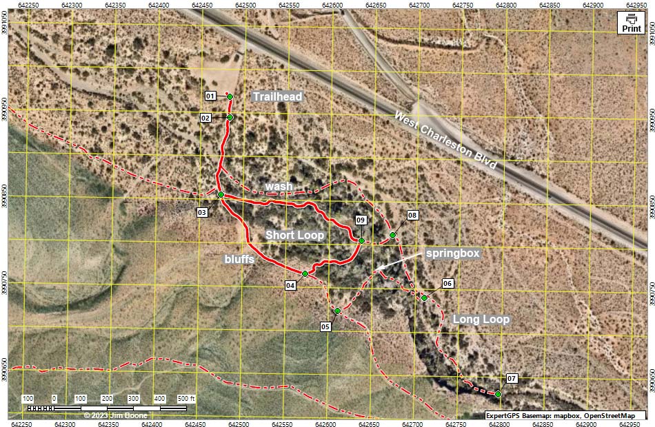 Wheeler Camp Short Loop Trail Map