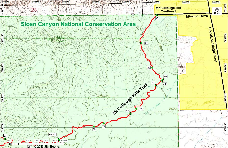 McCullough Hills Trail Map